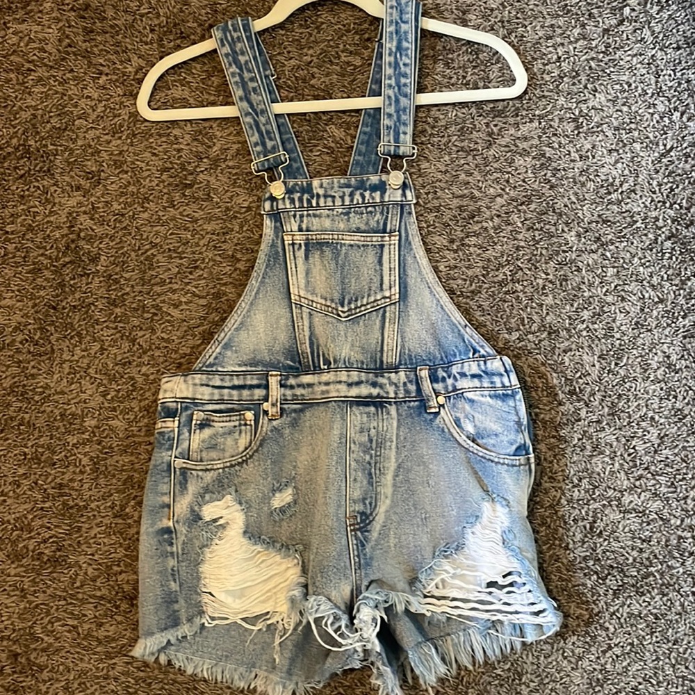 Jean short overalls